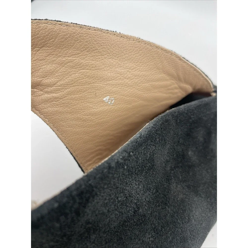 ANTHROPOLOGIE BLACK TRACY Slingback Shooties Size 40 Heels 10 High Heel